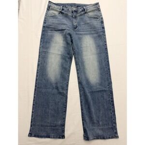 Nova Blue Wide Leg Jeans Womens 2XL Blue Med Wash High Rise Stretch 42x31